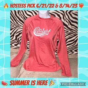 Baleaf medium orange and white swim / surf long sleeved top💕